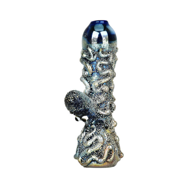Curious Kraken Metallic Electroplated Glass Chillum – 3.5″