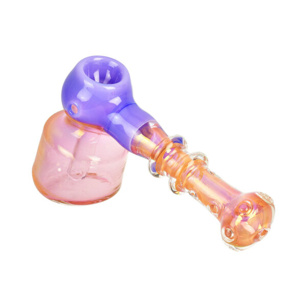 Glorious Gold Fume Bubbler Pipe w/ Color Accent – 6.5″