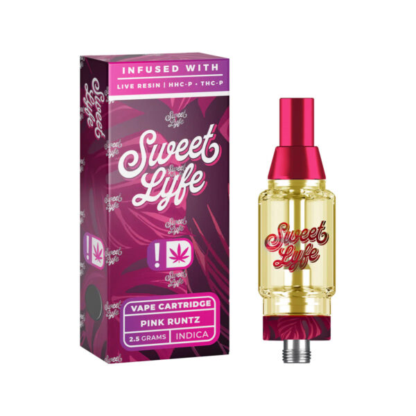 Sweet Life 2.5ml Vape Cartridges Infused with Live Resin HHC-P+THC-P – Pink Runtz – Indica