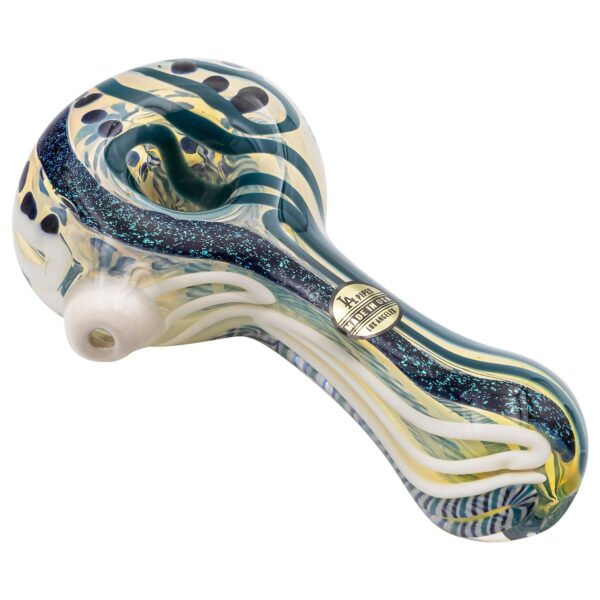 LA Pipes “Dollar Pancake” Dichroic Color-Changing Spoon Glass Pipe - Image 5