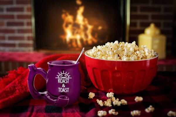 Premium Roast & Toast Single Wall Mug – Shiny Plum with White Print - Image 6