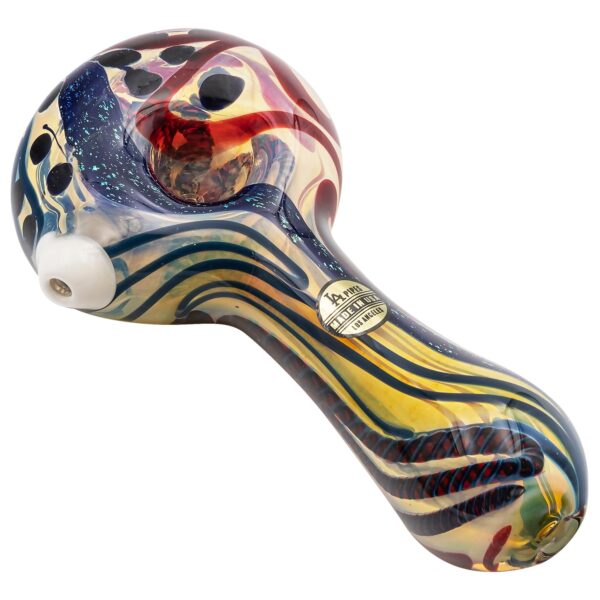 LA Pipes “Dollar Pancake” Dichroic Color-Changing Spoon Glass Pipe - Image 2