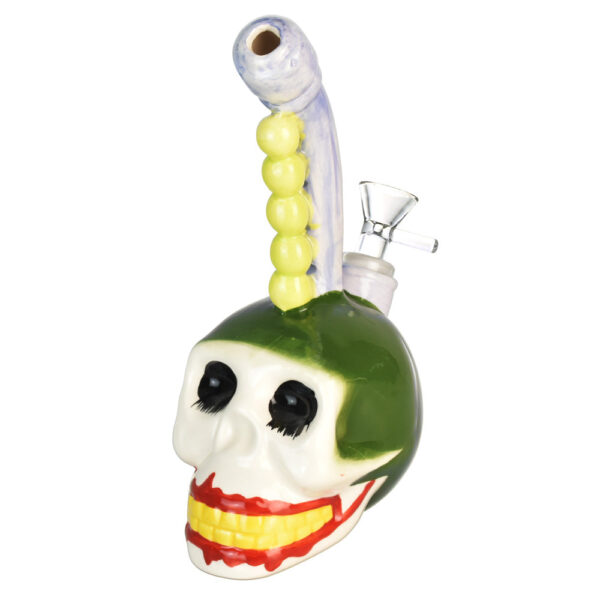 Maniacal Skull Ceramic Water Pipe – 8″/14mm F