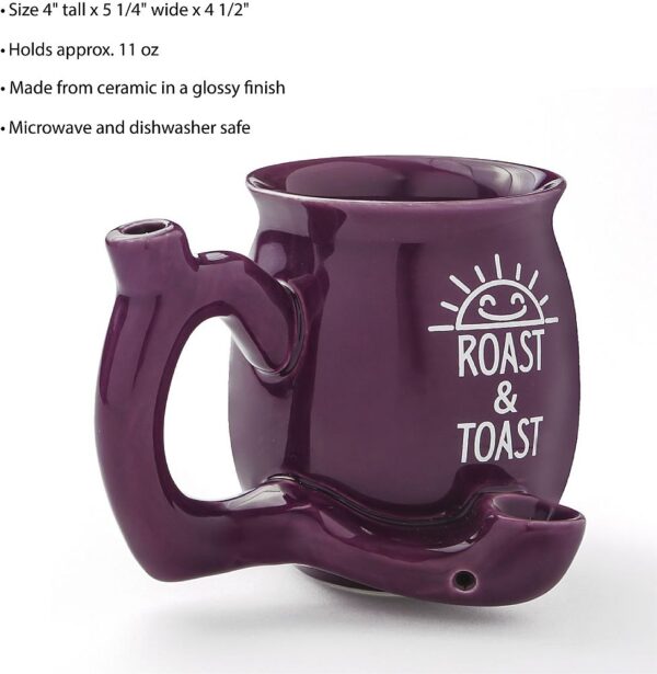 Premium Roast & Toast Single Wall Mug – Shiny Plum with White Print - Image 4