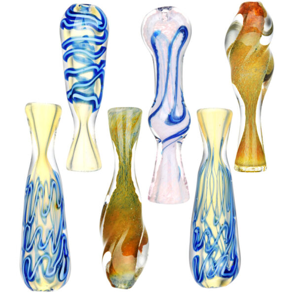 Easygoing Glass Chillum – 3″-3.5″ / Assorted Styles 6PC BUNDLE