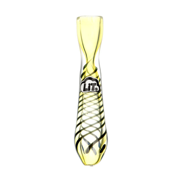 LiT Spiral Striped Glass Chillum – 3.25″ / Assorted Colors 24PC DISPLAY – - Image 2