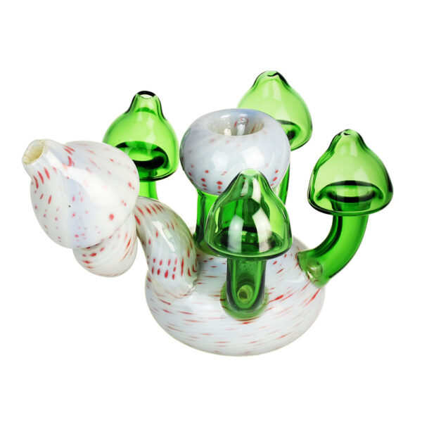 Corkscrew Shroom Bubbler Pipe – 6.5″ -Colors Vary - Image 2
