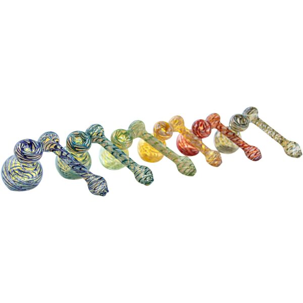 LA Pipes “Colored Sidecar” Fumed Sidecar Bubbler Pipe (Various Colors) - Image 3