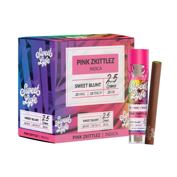 Sweet Blunt D8, HHC, THC-P – Pink Zkittlez (Indica) - Image 2