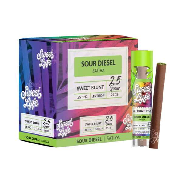 Sweet Blunt D8, HHC, THC-P – Sour Diesel (Sativa) - Image 2