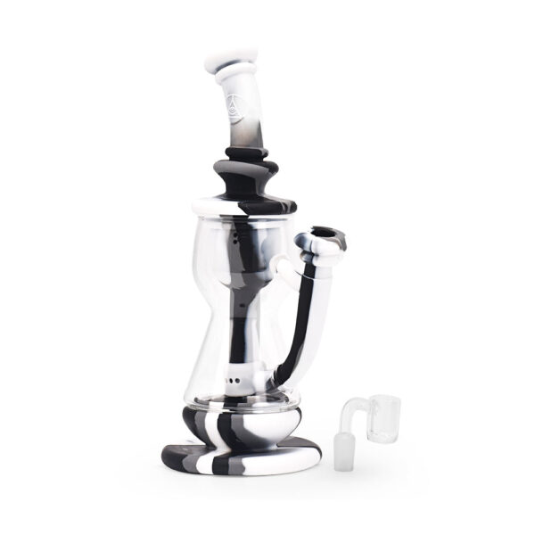 Ritual – 10” Silicone Deluxe Incycler – Black & White Marble - Image 2