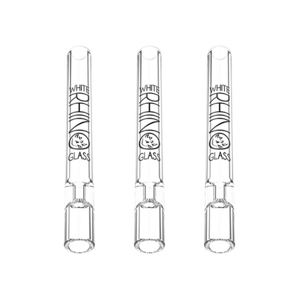 White Rhino Chillum Pipe w/ Silicone Cap | 4.25″ | 25pc Display - Image 3