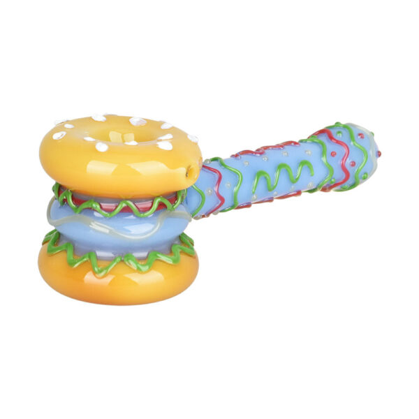 Snack Attack Cheeseburger Hand Pipe – 5.75″ / Colors Vary - Image 2