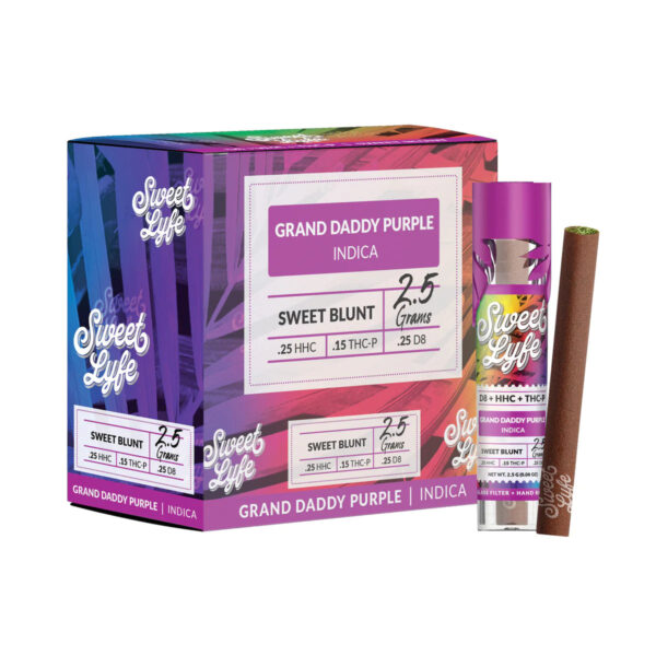 Sweet Blunt D8, HHC, THC-P – Granddaddy Purple (Indica) - Image 2
