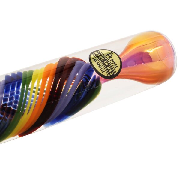 LA Pipes “Twisted Rainbow” Fumed Glass Chillum - Image 6
