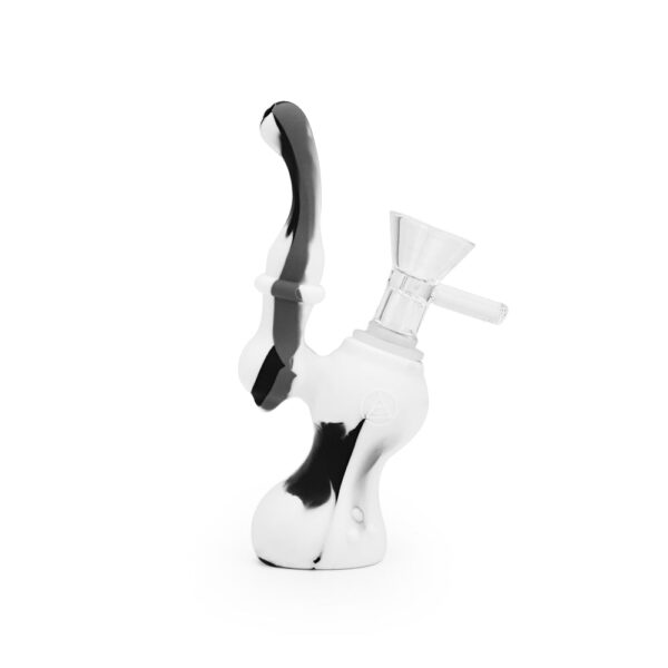 Ritual – 5” Silicone Upright Bubbler – Black & White Marble