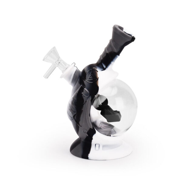 Ritual – 7.5” Silicone Astro Bubbler – Black & White Marble - Image 2