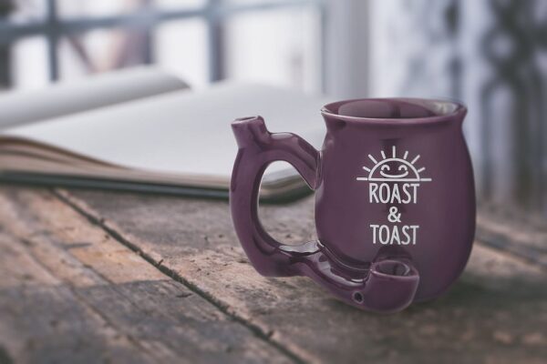 Premium Roast & Toast Single Wall Mug – Shiny Plum with White Print - Image 5