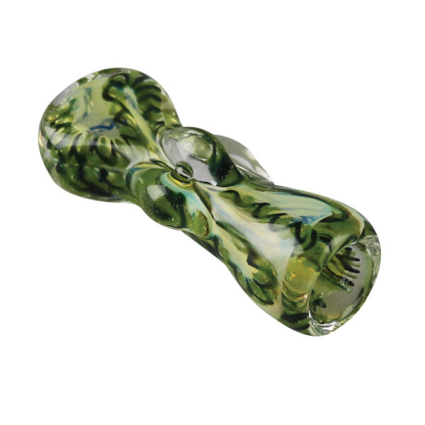 Wide Ends Rope Swirl Pattern Glass Chillum