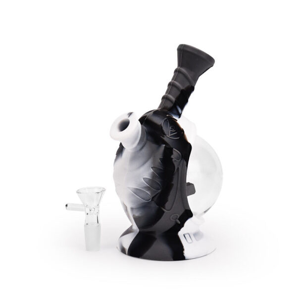 Ritual – 7.5” Silicone Astro Bubbler – Black & White Marble - Image 3