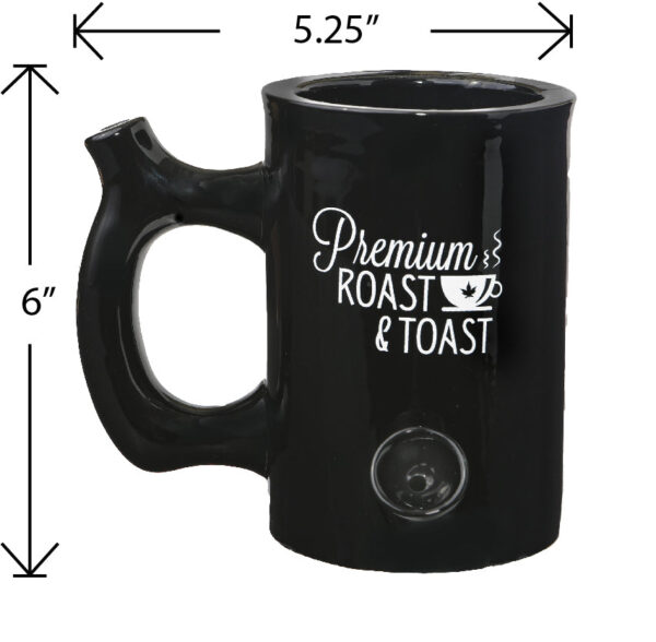 Premium Roast & Toast Mug – Shiny Black with White Print - Image 8