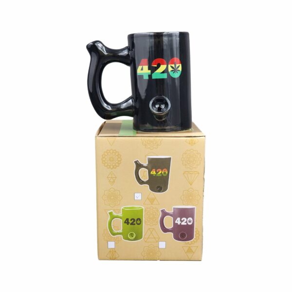 420 Mug – Black Mug with Rasta Colors - Image 7