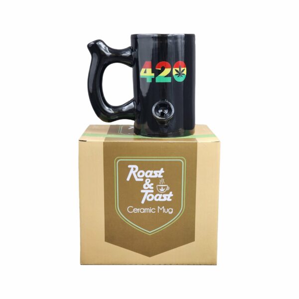 420 Mug – Black Mug with Rasta Colors - Image 8