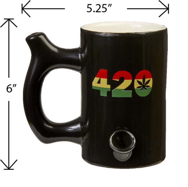 420 Mug – Black Mug with Rasta Colors - Image 5