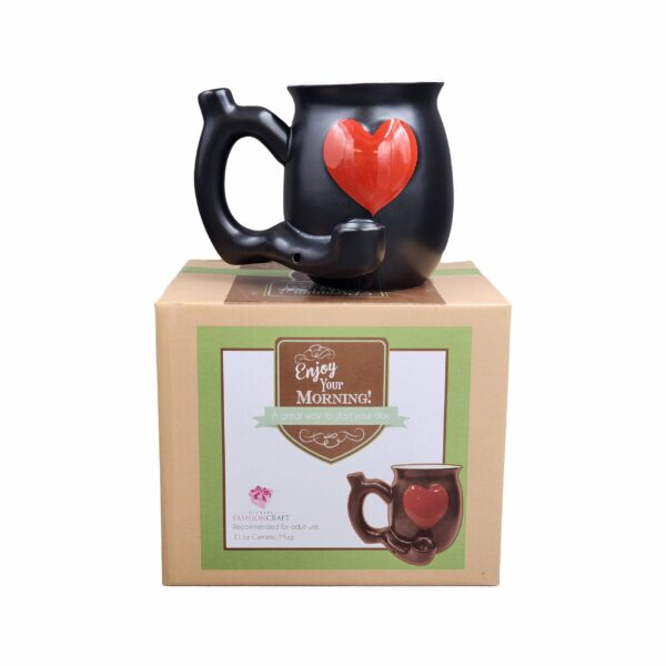 Embossed Red Heart Mug – White Inside - Image 4