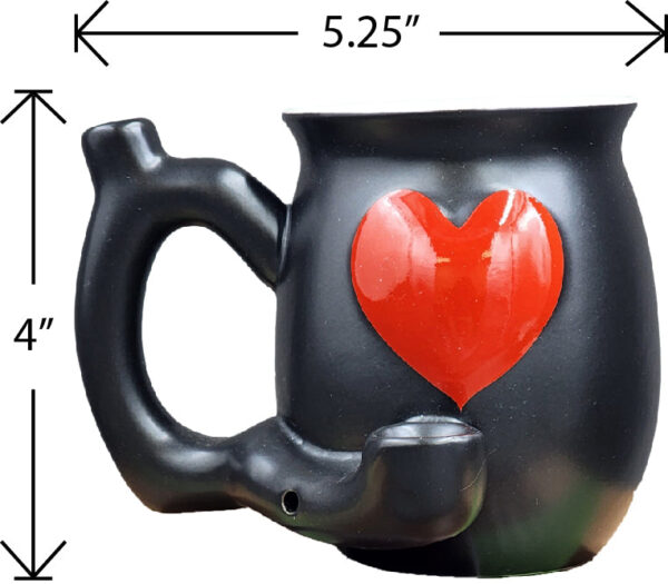 Embossed Red Heart Mug – White Inside - Image 3