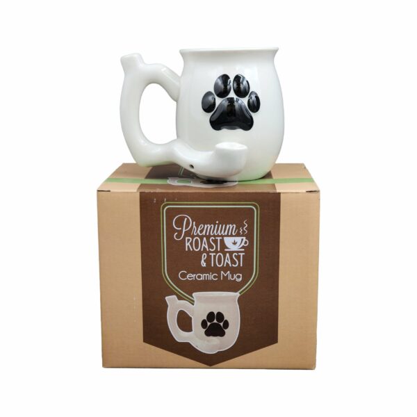 Dog Paw Mug – White with Black Paw - Image 5
