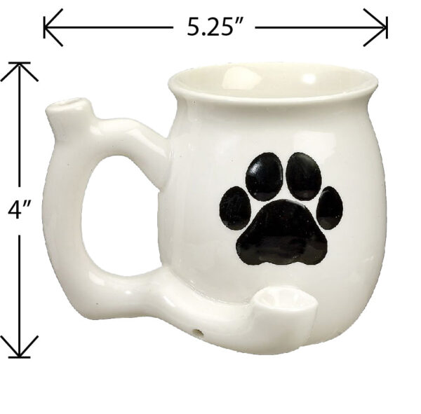 Dog Paw Mug – White with Black Paw - Image 3