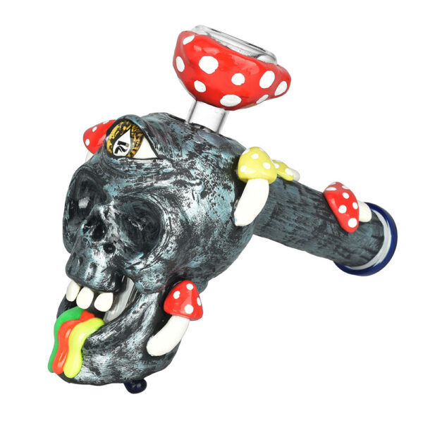 Pulsar Rainbow Puking Skull Bubbler Pipe – 8″ / 19mm F