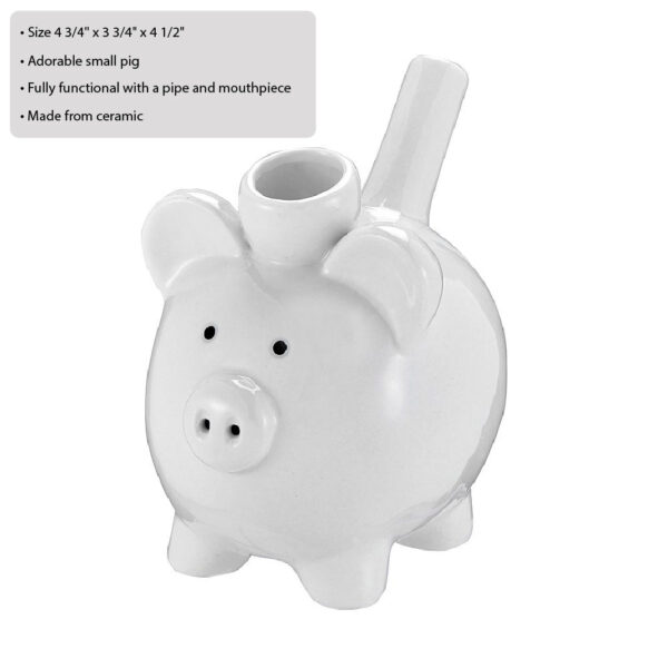 Pig Novelty Pipe – White Color - Image 2
