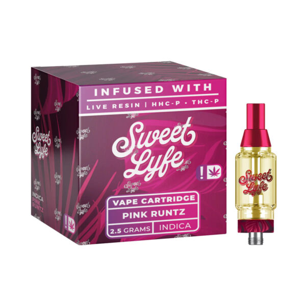 Sweet Life 2.5ml Vape Cartridges Infused with Live Resin HHC-P+THC-P – Pink Runtz – Indica - Image 2