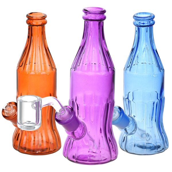 Old School Soda Bottle Glass Dab Rig – 5.75″ / 14mm F / Colors Vary