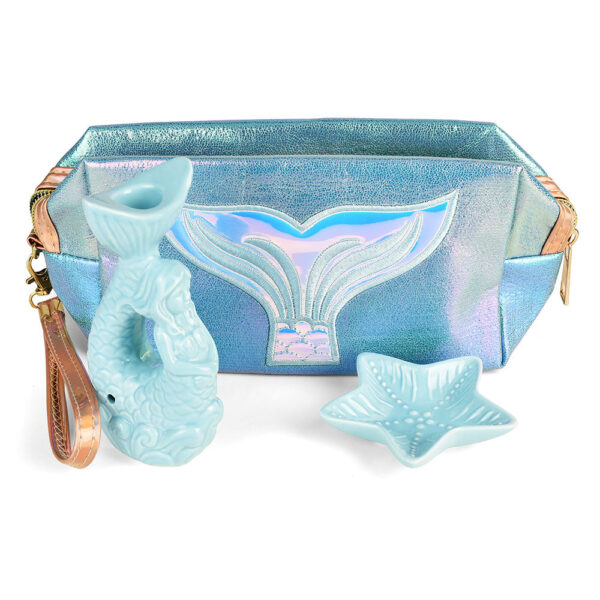 Art Of Smoke Mermaid Ceramic Pipe w/ Star Dish & Carry Bag - Image 2