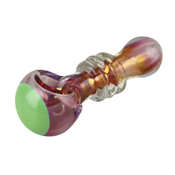 Gold Fumed Jetson Glass Spoon Pipe | Colors Vary - Image 3