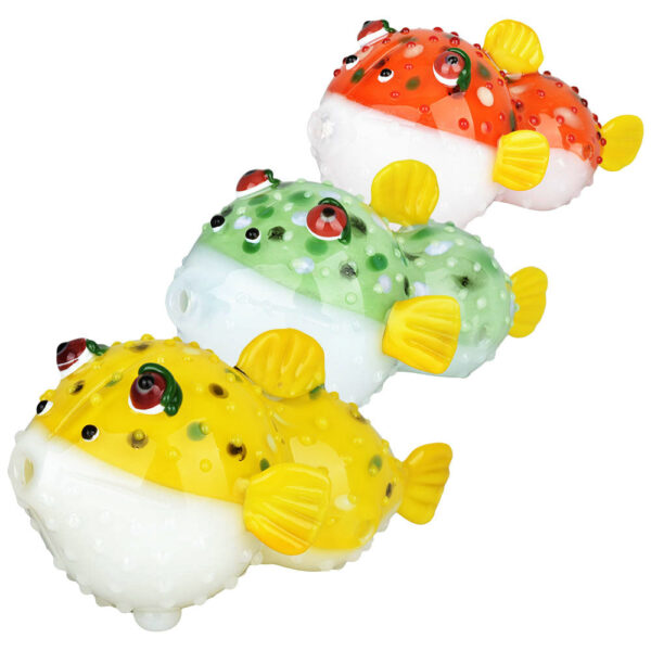Puff Puff Puffer Fish Hand Pipe – 4.75″ / Colors Vary