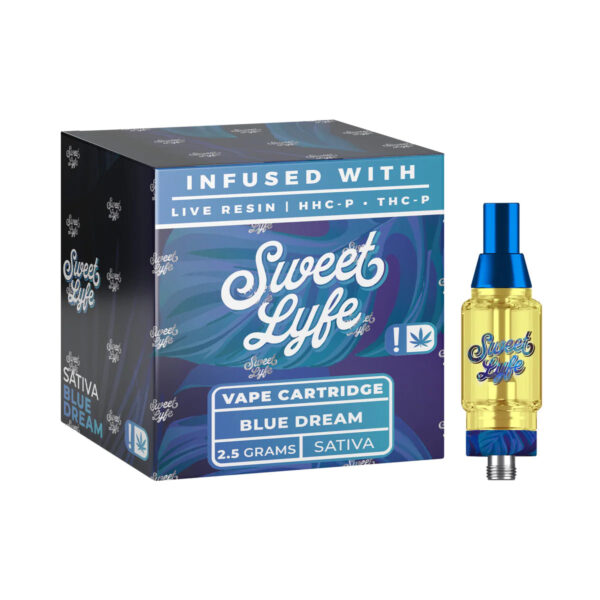 Sweet Life 2.5ml Vape Cartridges Infused with Live Resin HHC-P+THC-P – Blue Dream – Sativa - Image 2