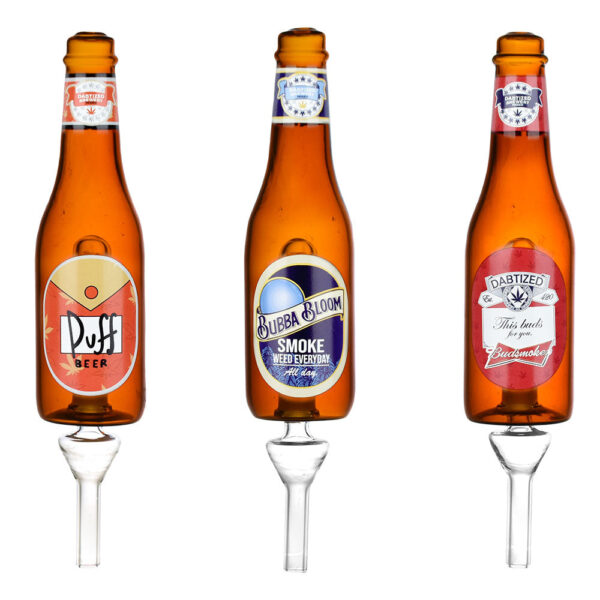 Dabtized Beer Burner Bubbler Dab Straw – 7.75″ / 10mm F / Designs Vary