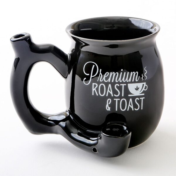 Premium Roast & Toast Single Wall Mug – Shiny Black with White Print - Image 7