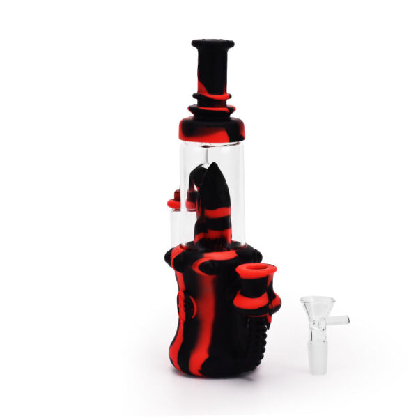 Ritual – 8.5” Silicone Rocket Recycler – Black & Red - Image 2
