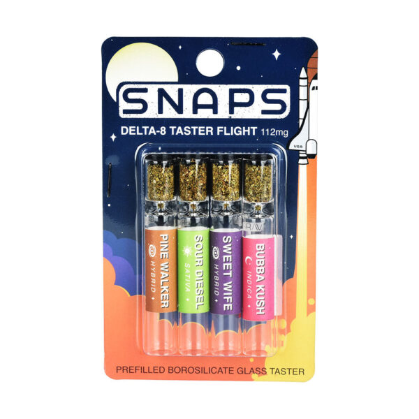 SNAPS Delta 8 Pre-Filled Taster Flight – 0.25g/Assorted Strains 4PC