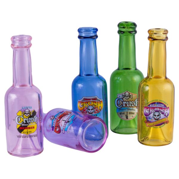 Crush Vibrant Borosilicate Glass Bottle Chillums – 4″ Hand Pipes in Rainbow Colors - Image 6