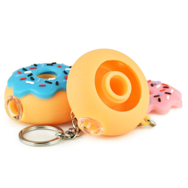 Silicone Donut One Hitter Keychain – 2″ / Colors Vary - Image 2