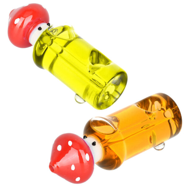 Peeking Shroom Hand Pipe – 4.75″ / Colors Vary - Image 2