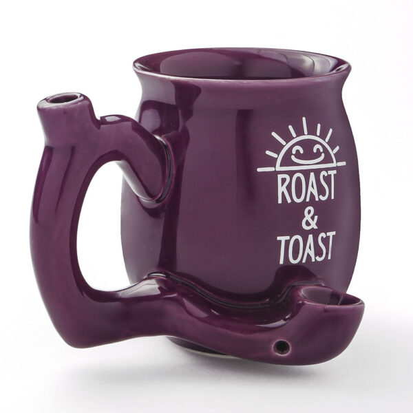 Premium Roast & Toast Single Wall Mug – Shiny Plum with White Print - Image 2