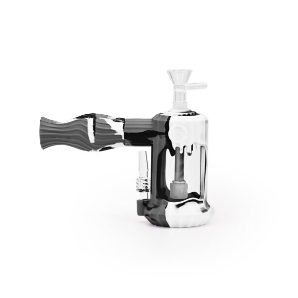 Ritual – 6” Duality Silicone Dual Use Bubbler – Black & White Marble
