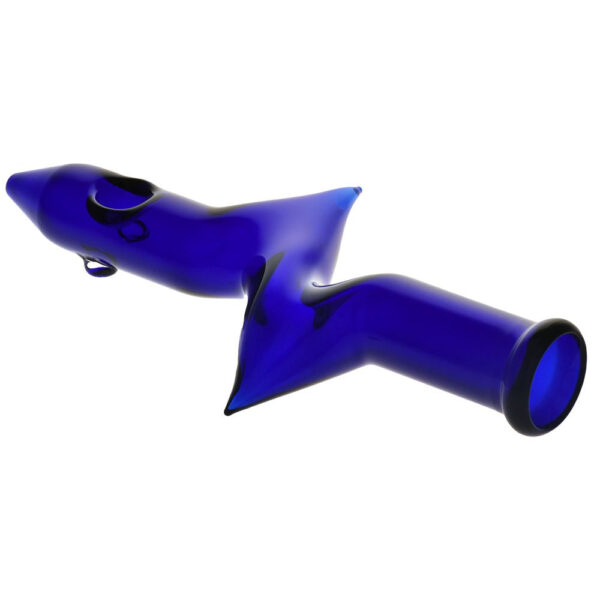 Solid Color Zig Zag Glass Steamroller Pipe – 8″ / Colors Vary - Image 2